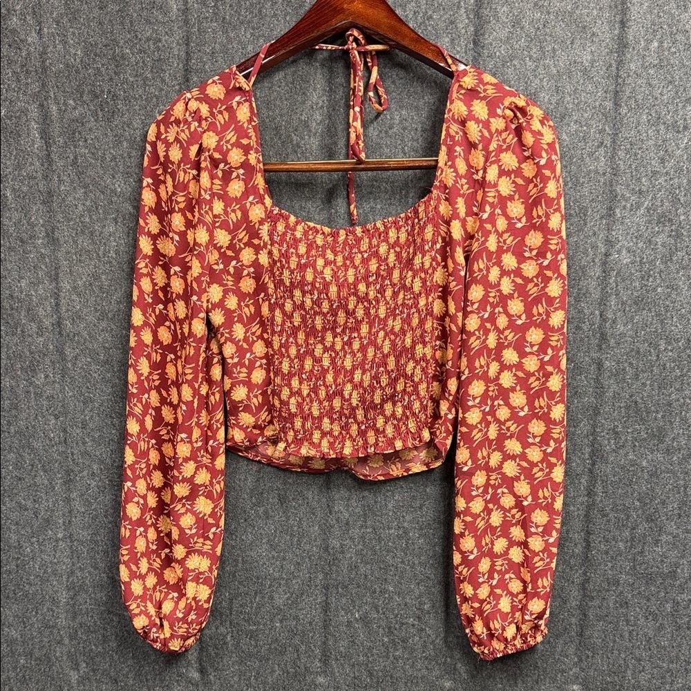 Altar'd State Red and Yellow Floral Blouse - Picture 4 of 5